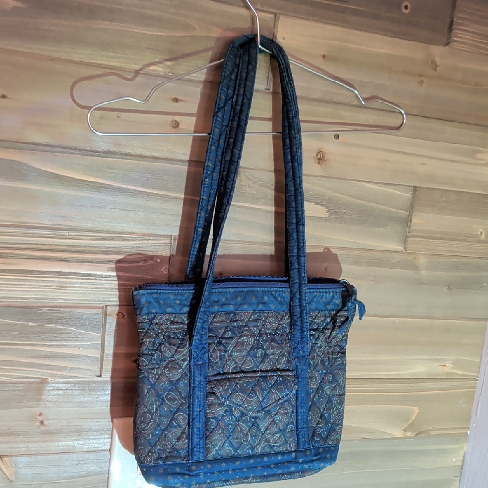 Source Unknown Blue Quilted Paisley Tote